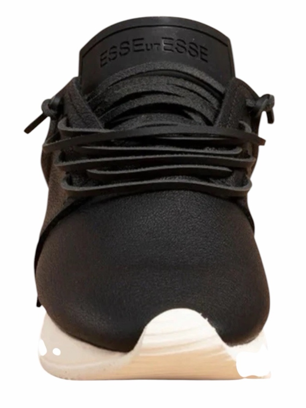 ESSEutESSE new Black Fringe Embossed Snakeskin Leather Lace Sneakers + Box - Picture 4 of 17